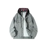 Vintage Blue (Black Plaid Hooded-K710)