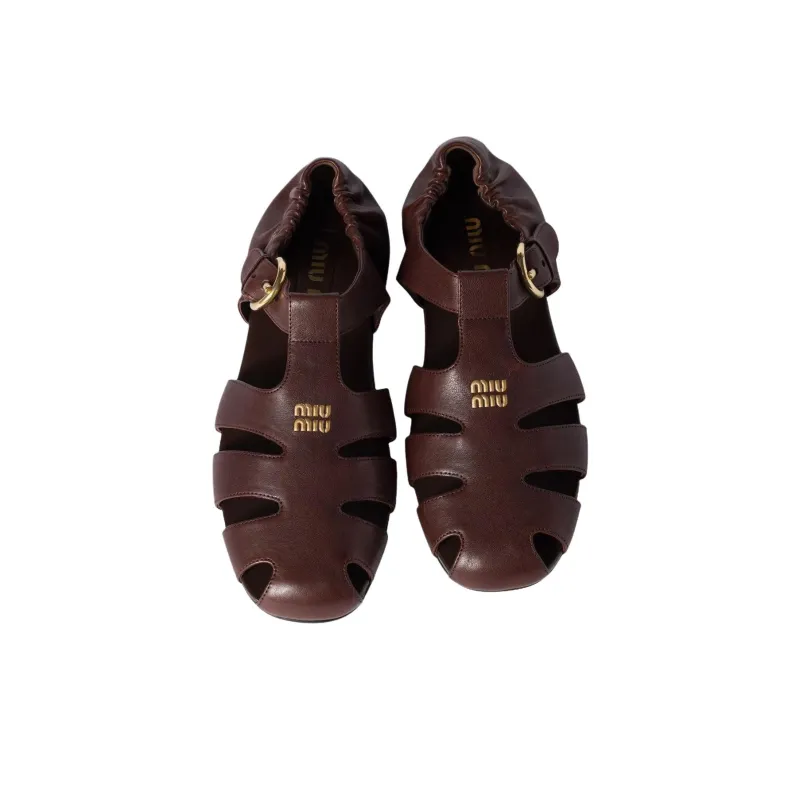 MIU MIU Roman Sandals Women's Umber-3