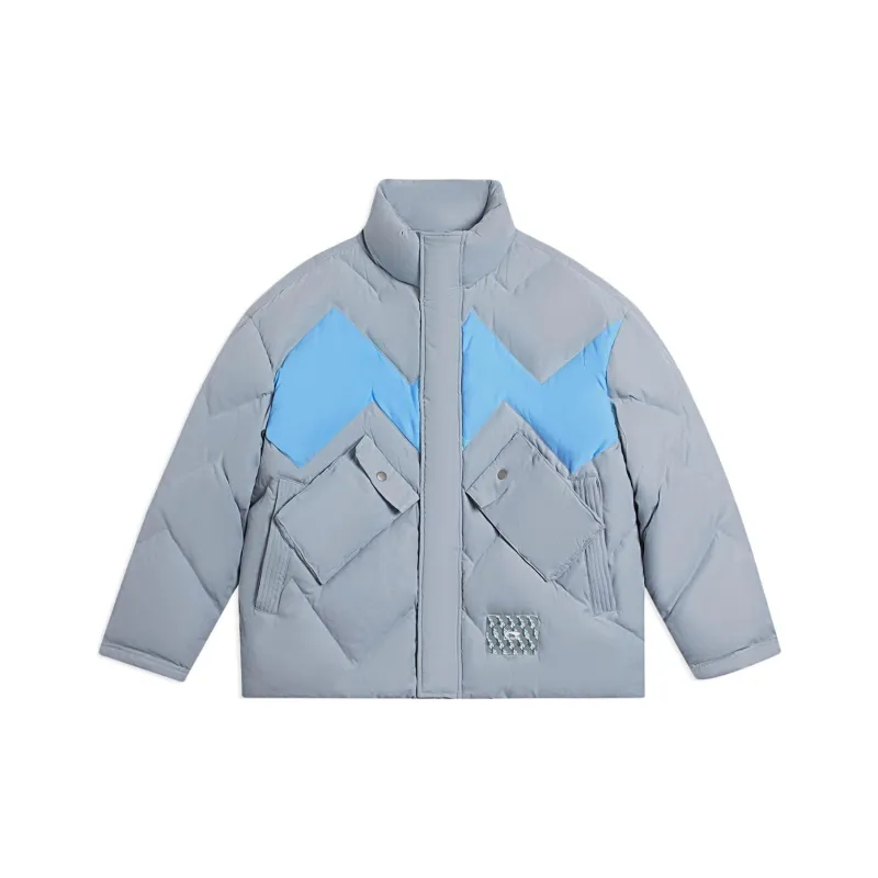 LiNing Down Jackets Men Gray Blue-0