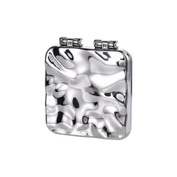 Sweet Pillow House Double Sided Women's Portable Plastic Foldable Mini Desktop Makeup Mirror Kaili, Electroplated