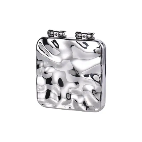 Sweet Pillow House Double Sided Women's Portable Plastic Foldable Mini Desktop Makeup Mirror Kaili, Electroplated