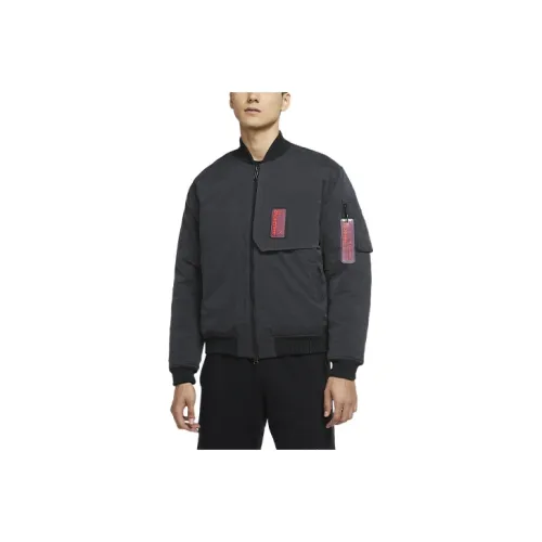 Jordan Solid Color Baseball Collar Down Jacket Men's Black