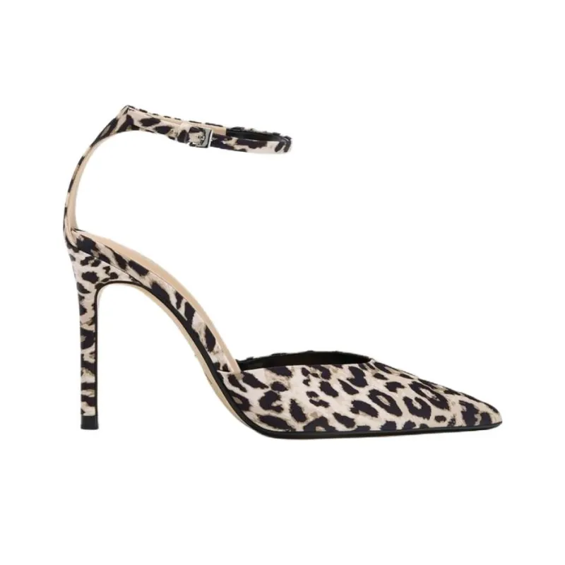 ZARA Slim Heel High Heels 10cm Women's Leopard Print-1