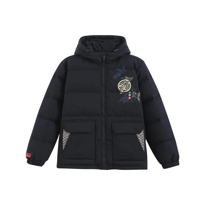 ONIARAI FW21 Animal Pattern Hooded Down Jacket Men's Black-0