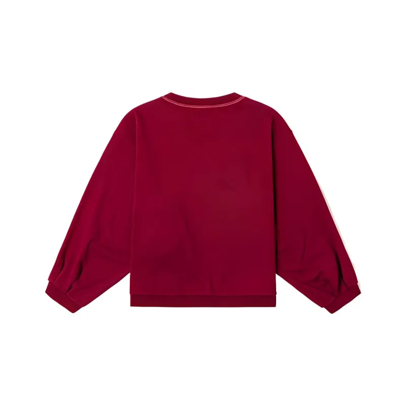 Vans Pulloverr Sweatshirt Snake Year Zodiac Design Women's Red-1