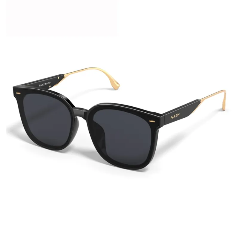 PARZIN Square Sunglasses Unisex Black-13