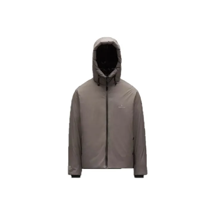 Moncler SS22 Solid Color Hooded Down Jacket Men's Brown-0