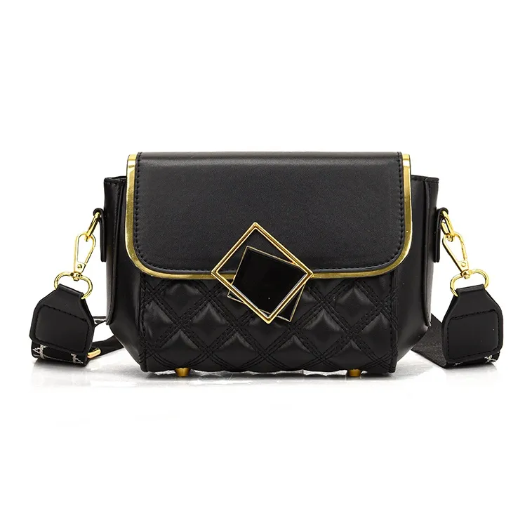 Dusen Kangaroo PU Shoulder Bag Women's Black/White-7