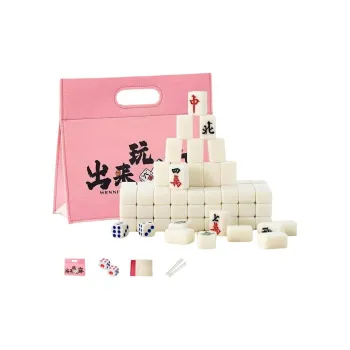 AZLCL Mini Portable Outdoor Travel Camping Dormitory Mahjong Tiles Board Games