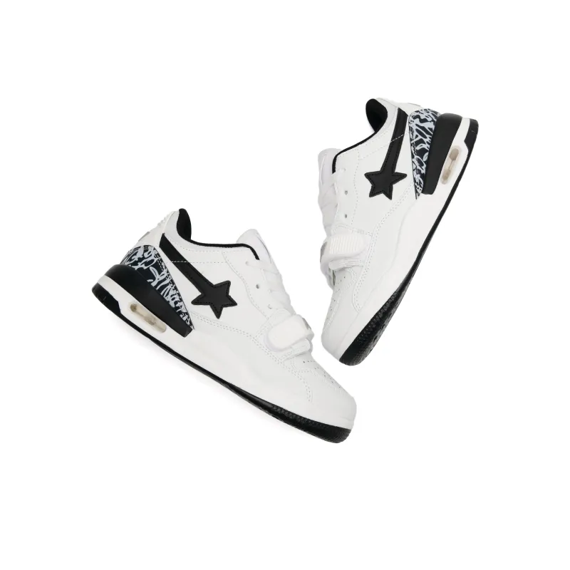 KAAVER OTTO Abrasion Resistant Breathable Balance Low Top Casual Shoes Unisex White Black-5