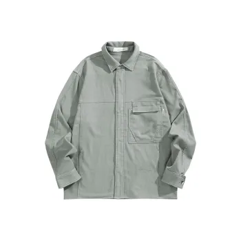 PEACEBIRD MEN Shirt Men's Light Gray Green 1
