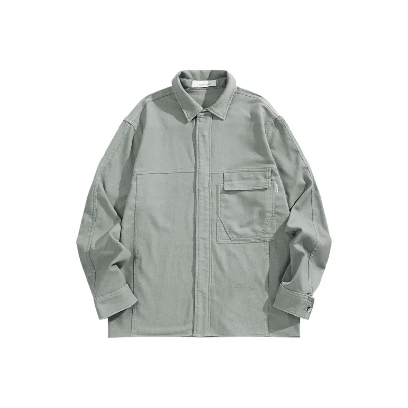 PEACEBIRD MEN Shirt Men's Light Gray Green 1-0