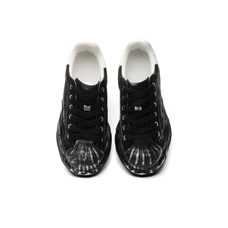 MOMGOG Casual Shoes Men Low Top Black/White-8