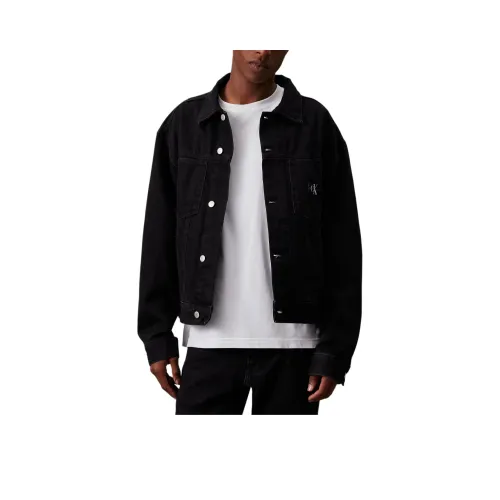 CALVIN KLEIN Jackets Coats Europe Version Men's Denim Black
