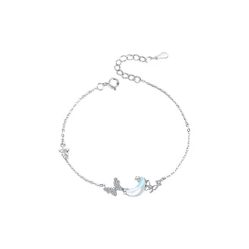 CMLZIUA S925 Sterling Silver Inlaid Cubic Zirconia Bracelets Women's