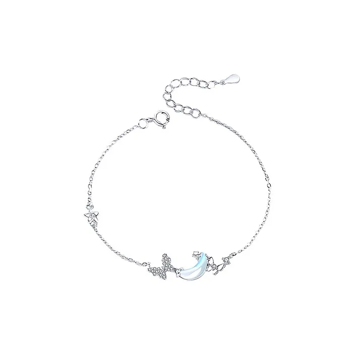CMLZIUA S925 Sterling Silver Inlaid Cubic Zirconia Bracelets Women's-0