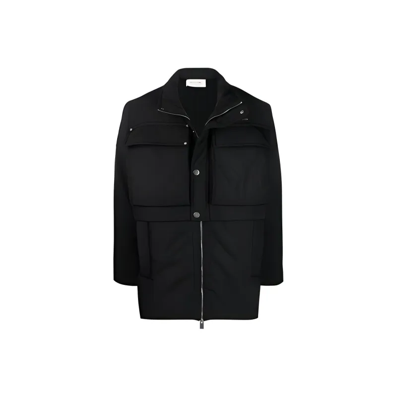 1017 ALYX 9SM FW21 Solid Color Stand Collar Loose Fit Mid Length Down Jacket Men's Black-0