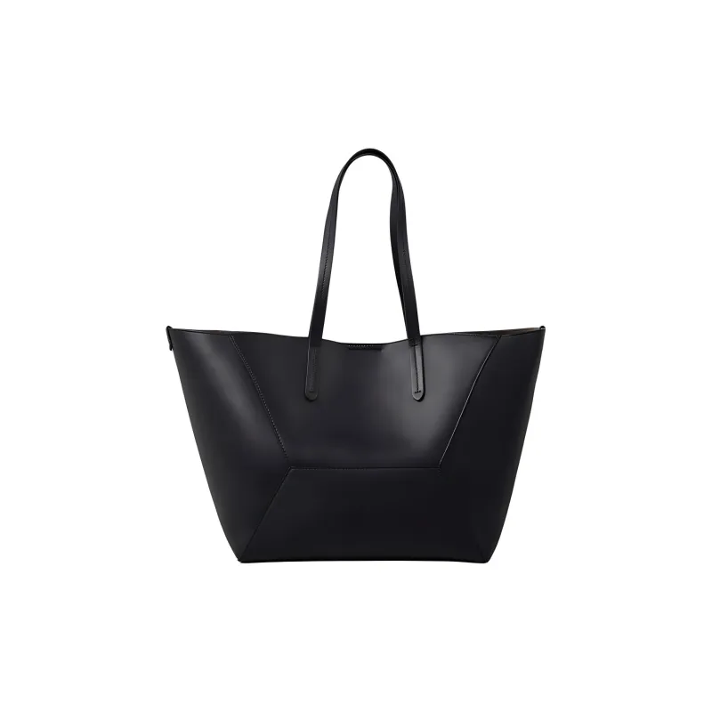 Brunello Cucinelli Calfskin Tote Bag, Shopping Bag, Handbag Women's Black-1
