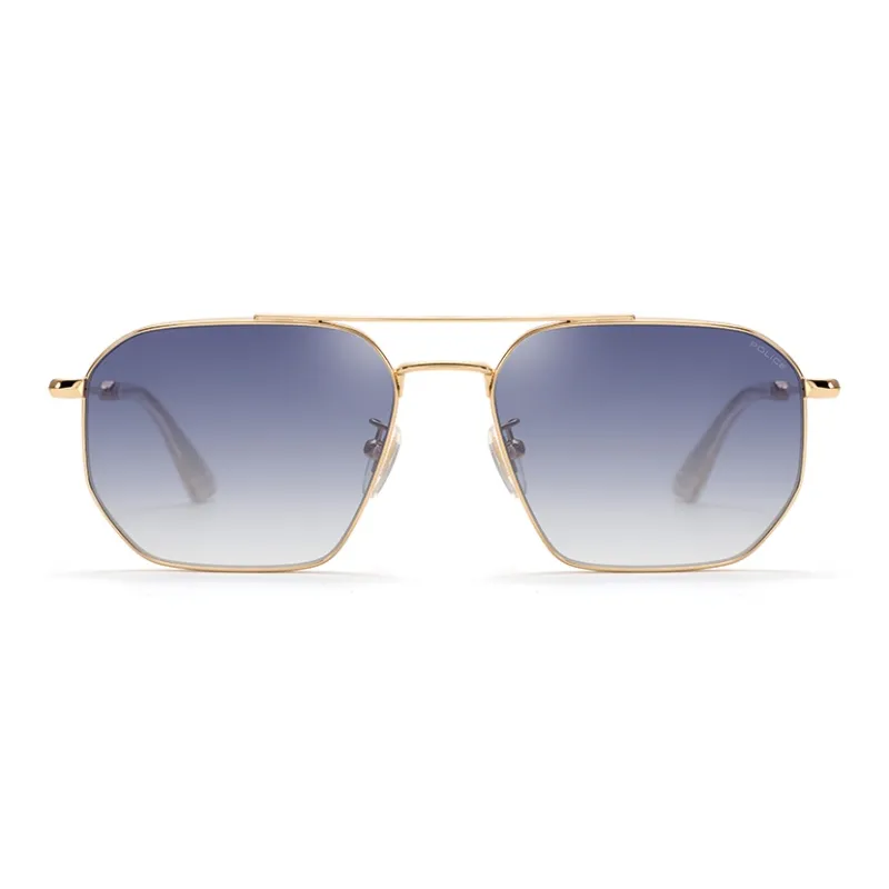 Police Titanium Round Sunglasses Unisex Gold-2