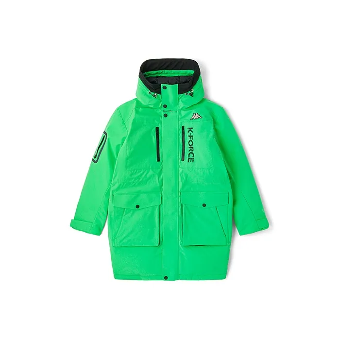 Kappa Letter Hooded Loose Fit Thickened Mid-Length Down Jacket Men's-8