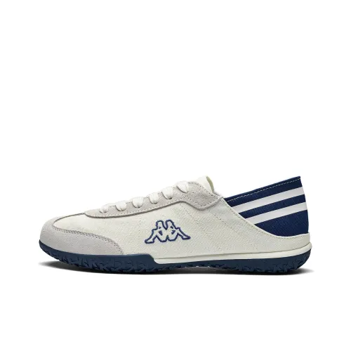 Kappa Back to Back Anti Slip Wear Resistant Low Top Skateboard Shoes Unisex Beige Blue