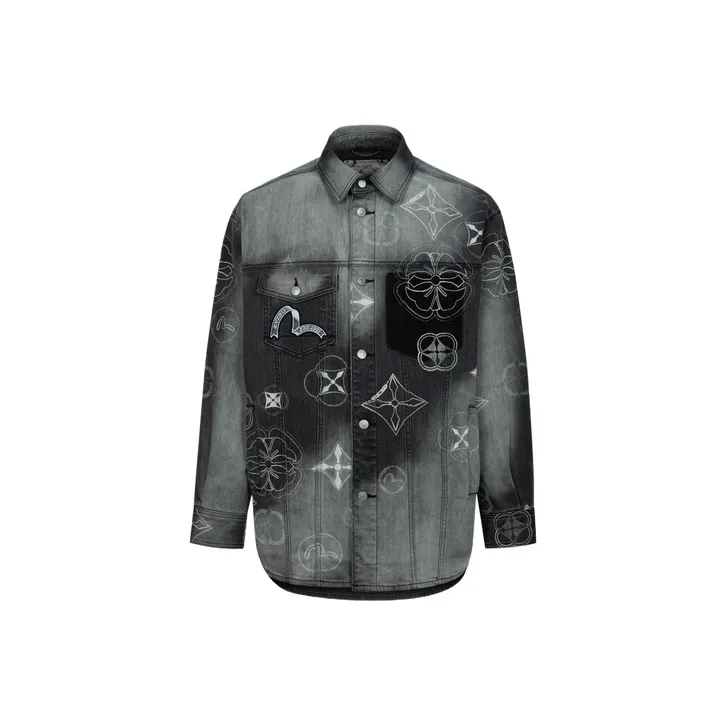 EVISU Denim Jackets Men Denim Black-0