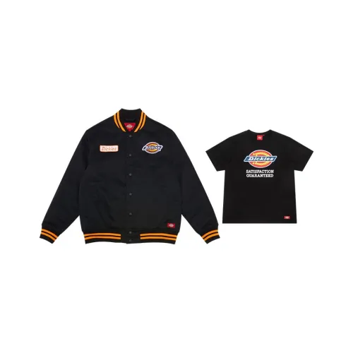 Dickies Letter Baseball Collar Puffer Jacket Unisex Black