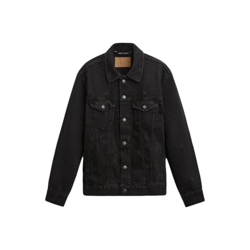 ZARA Denim Jackets Men Black-0