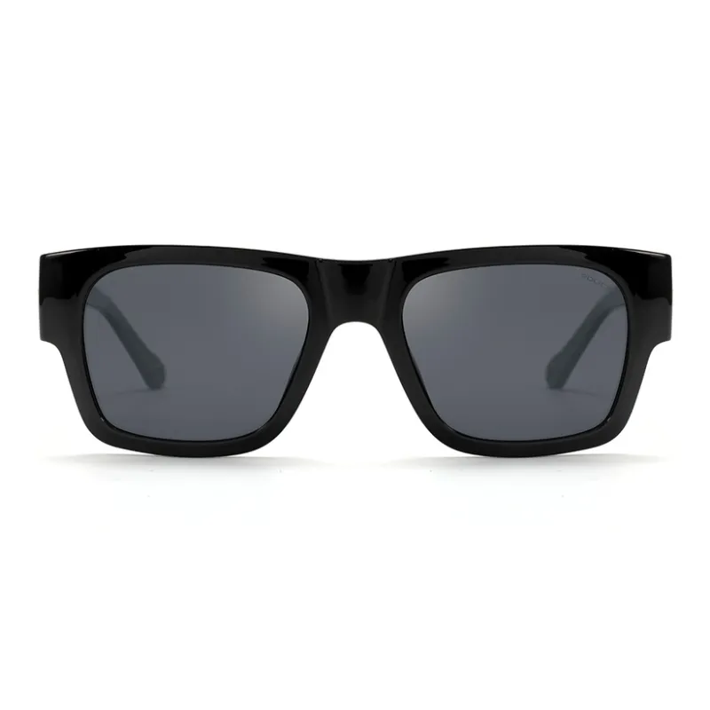 Police Plate Frame Square Sunglasses Unisex Black-1