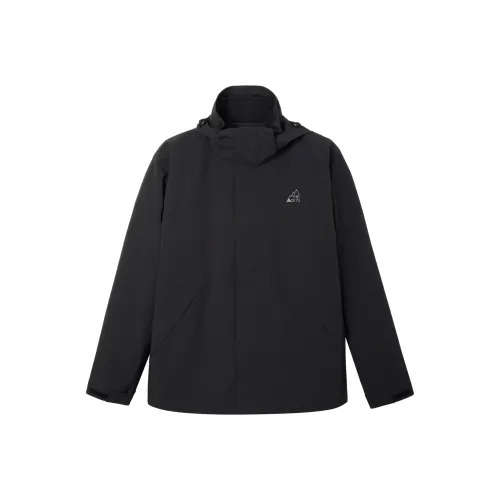 OKYU Water-Resistant Windproof Wear-Resistant Windbreaker Jacket Unisex Black