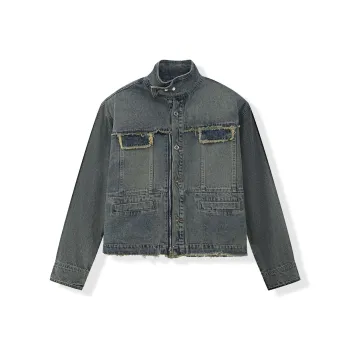 WILD LEADER Denim Jacket Unisex Blue