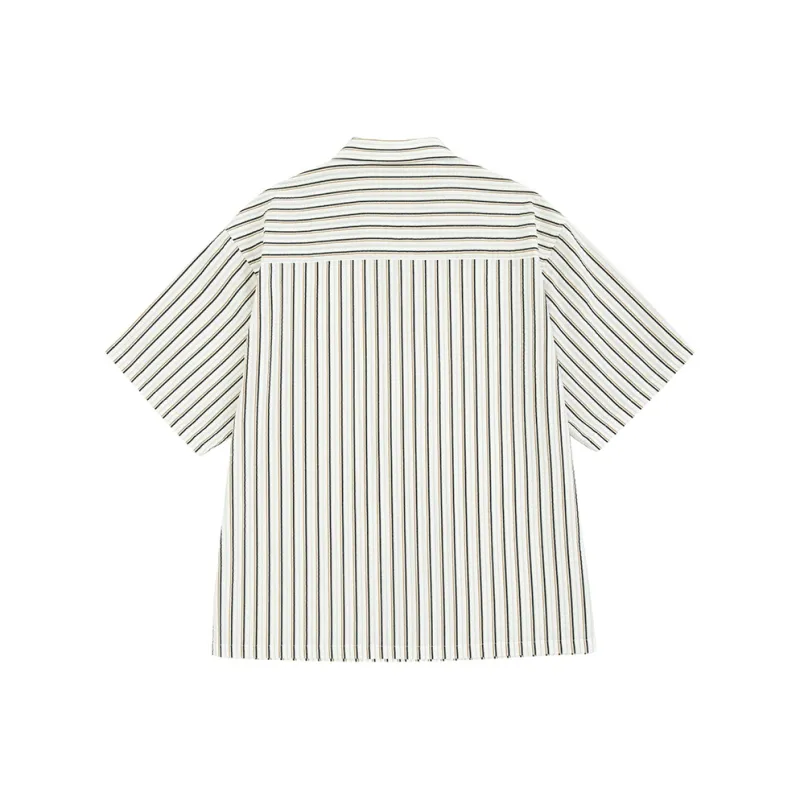 URBAN STANDARD Shirt Men's Beige Coffee Stripes-1