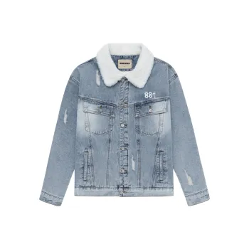 88rising Denim Jackets Unisex Washed Blue