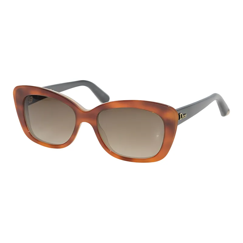 DIOR Acetate Irregular Shape Sunglasses Women's Brown-0
