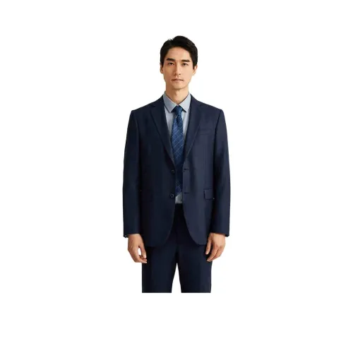 DIKENI 블루 체크 남성 비즈니스 정장