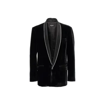DSQUARED 2 Single Breasted Tailored Velvet Blazer
