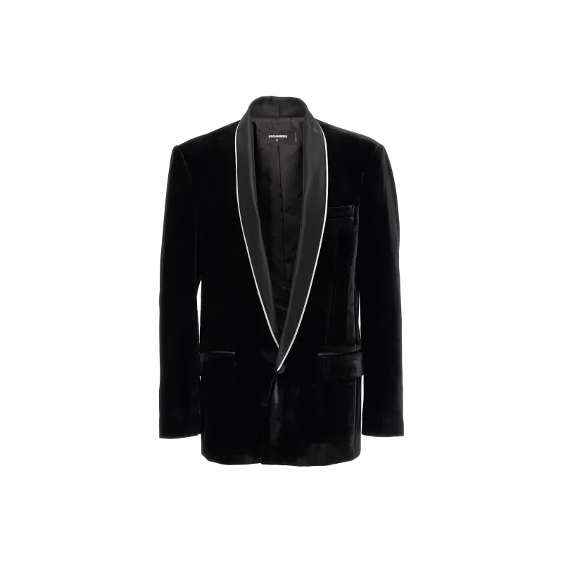 DSQUARED 2 Single Breasted Tailored Velvet Blazer-0