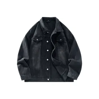 BOBBY ABLEY Denim Jacket Unisex Distressed White Black