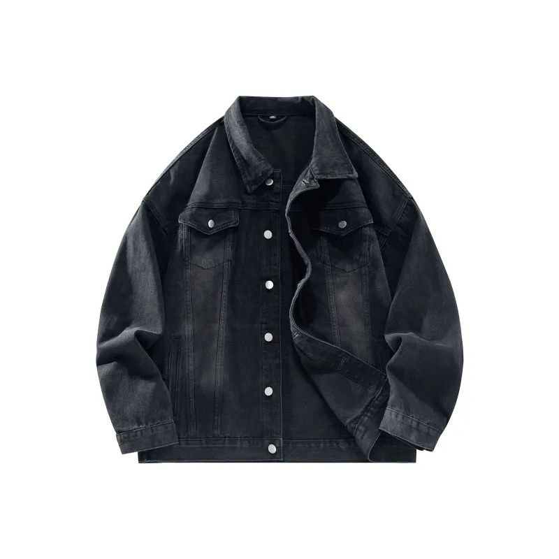 BOBBY ABLEY Denim Jacket Unisex Distressed White Black-0