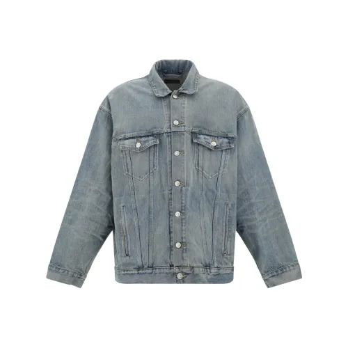 Balenciaga Logo Printed Oversized Denim Jacket