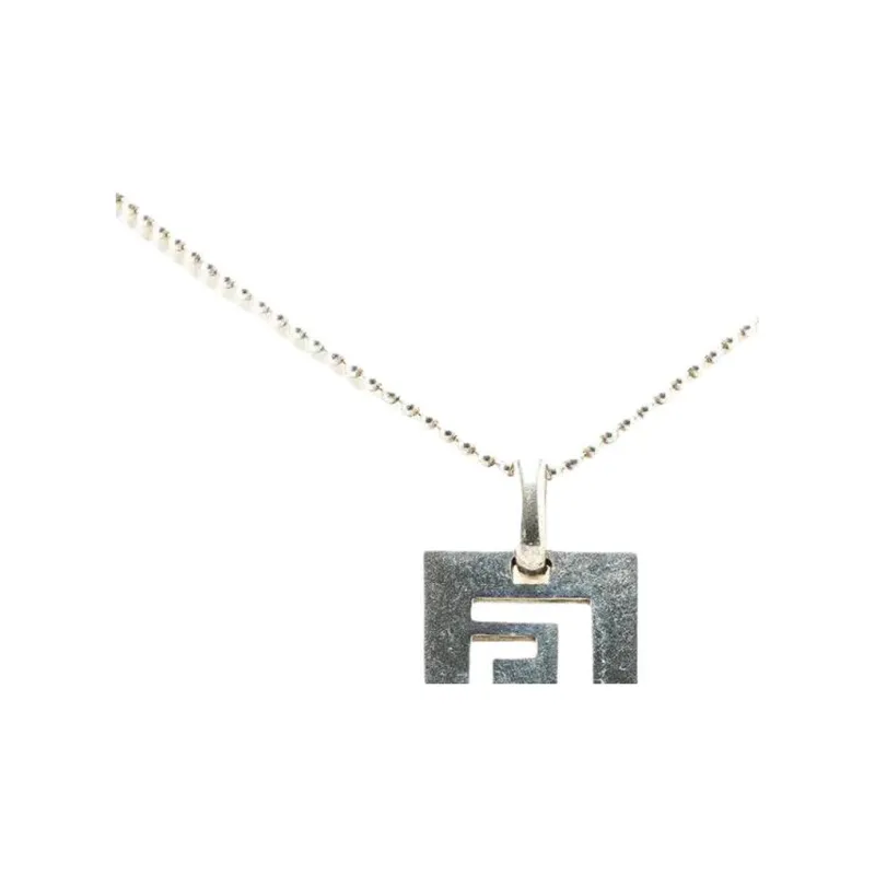 GUCCI 20th Century Sterling Silver G Bar Pendant Necklace-1