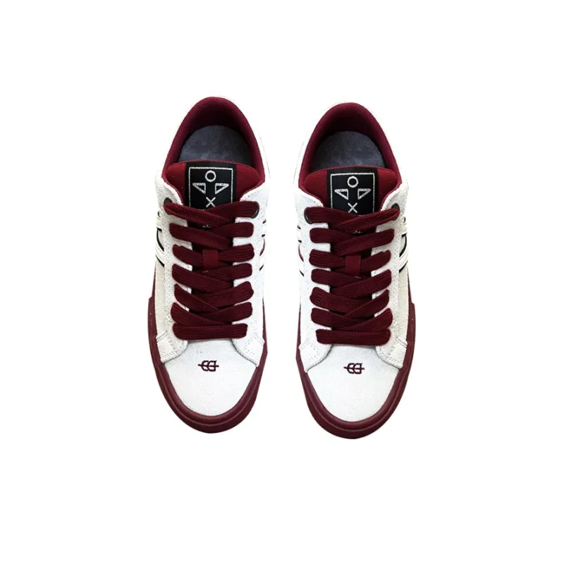 X JIMSUN Abrasion Resistant Balance Height Increasing Low Top Skateboard Shoes Unisex Bordeaux Red-1