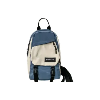 Tonlion Canvas Sling Bag Regular Unisex Black & White & Blue & White
