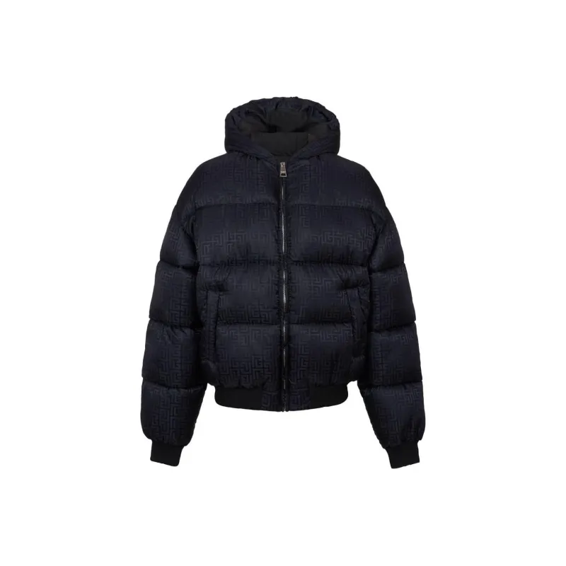 BALMAIN Pb Monogram Hooded Down Jacket-0