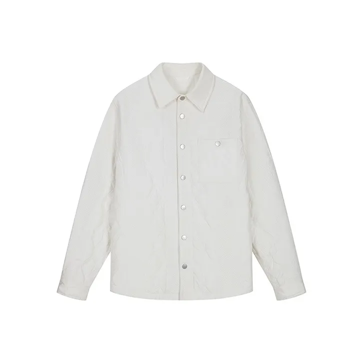 DAVID NAMAN FW22 Solid Color Lapel Thin Puffer Jacket Men's White-0