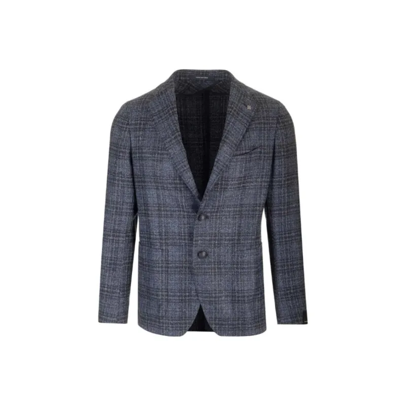 Tagliatore Montecarlo Single Breasted Checked Blazer-0