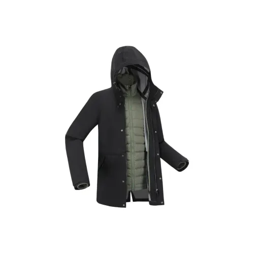 DECATHLON Water Resistant Rainproof Warm Breathable Windbreaker strukturierter River Men's Black