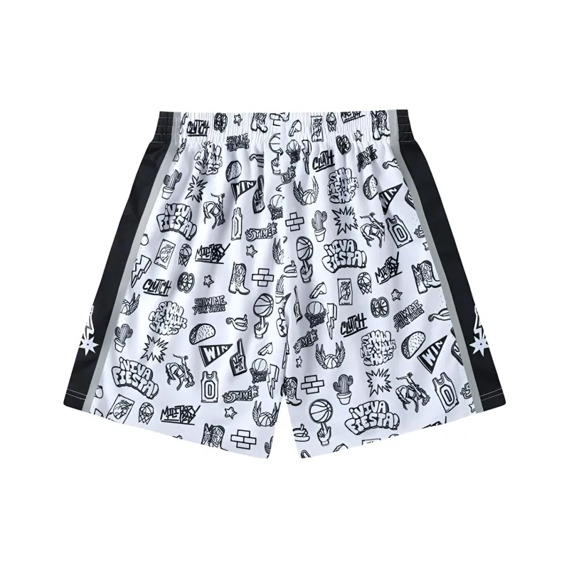 Mitchell Ness Basketball Shorts Men White-1