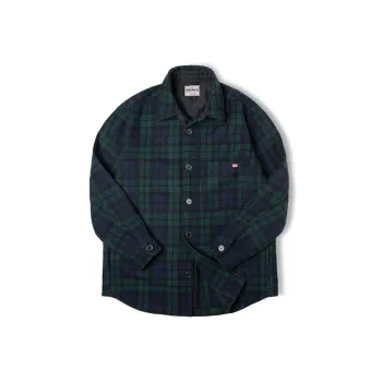 MADEN Jackets Coats Men's Blue And Green Plaid