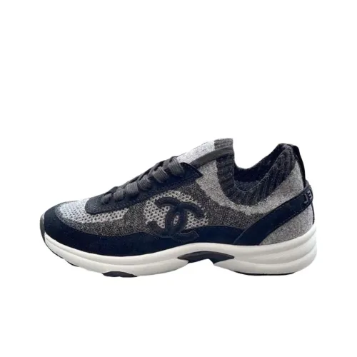 CHANEL 23B Low Top Casual Shoes Men's Gray Blue